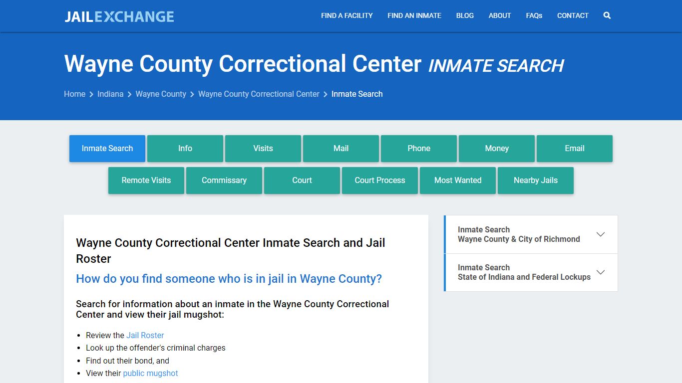 Wayne County Correctional Center Inmate Search - Jail Exchange